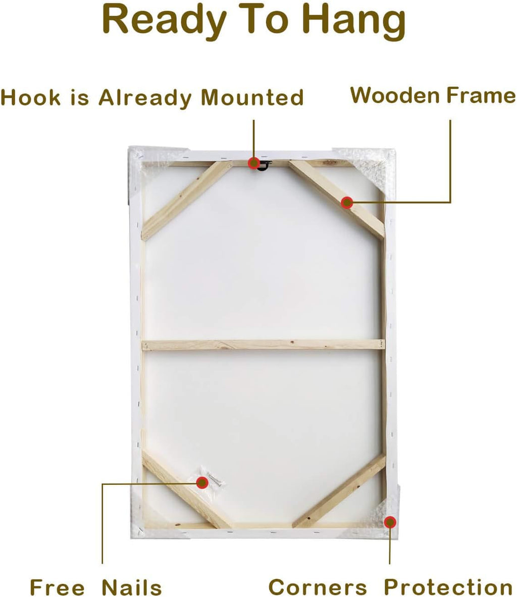 Utop-Art Marine Paintings Sailing Boats Wall Art: Sailboat Seaview Canvas Artwork with Golden Foil Embellishment Ocean Decorations for Office (36 '' X 24''X1Panel)