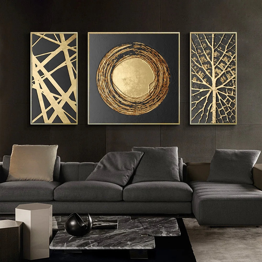 3Pcs Abstract Canvas Geometric Painting Living Room Home Wall Modern Art Decor