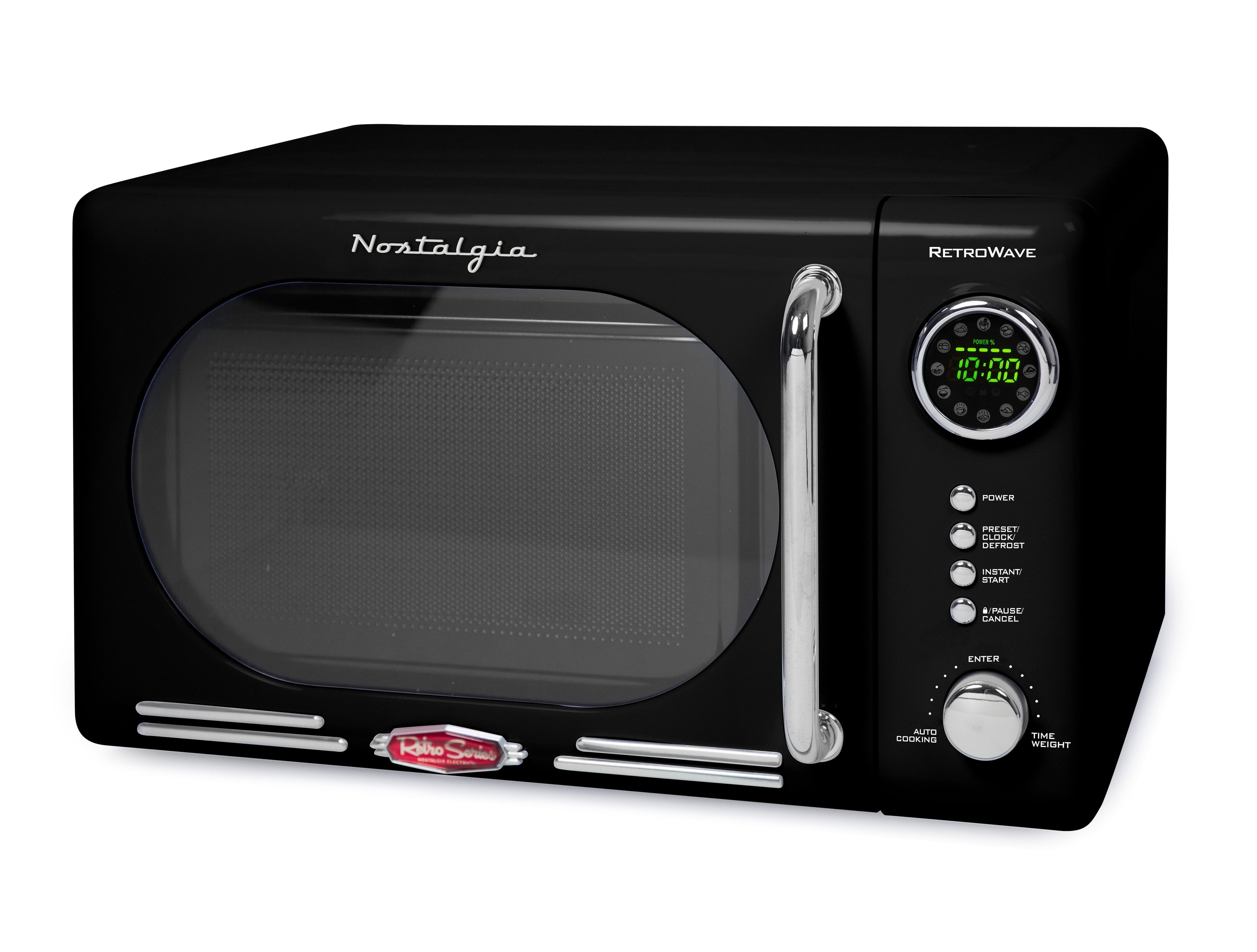 Retro 0.7 Cu. Ft. 700-Watt Countertop Microwave Oven, Black